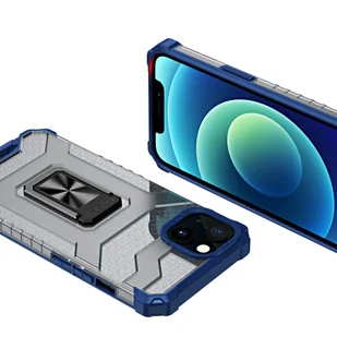Crystal Ring Case pancerne hybrydowe etui pokrowiec + magnetyczny uchwyt iPhone 12 mini niebieski - Etui i futerały do telefonów - miniaturka - grafika 5