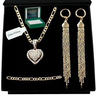 BIŻUTERIA STAL CHIRURGICZNA NASZYJNIK SERCE ŁAŃCUSZEK ZAWIESZKA KOLCZYKI - Zestawy biżuterii dla kobiet - miniaturka - grafika 1