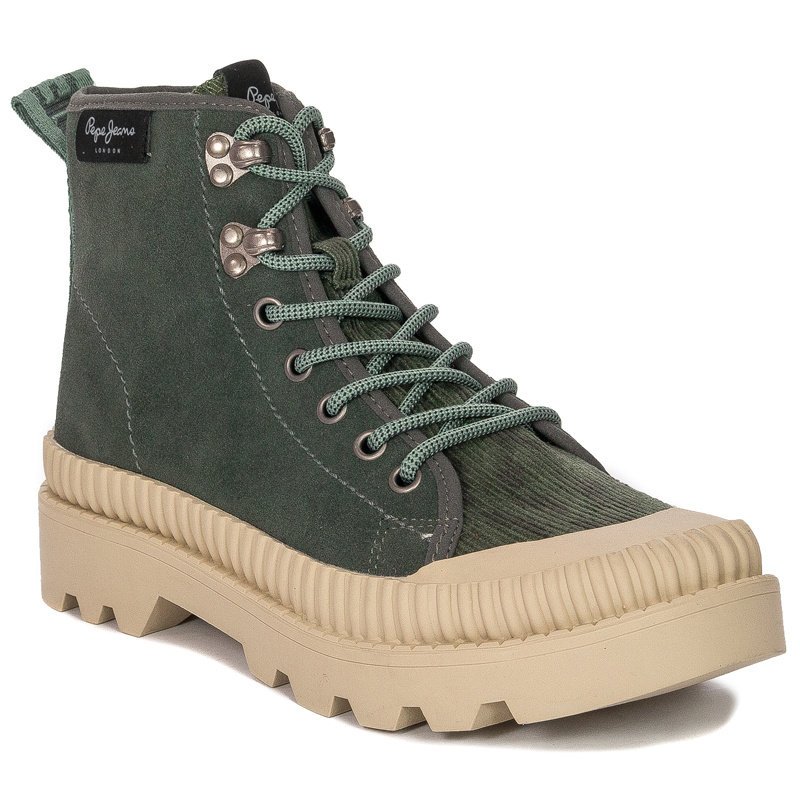 Botki damskie Pepe Jeans PLS50429 790 Grey Green Ascot Desert-41