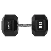 Hantle i ciężarki - HMS Hantla gumowana Hex Pro 35 kg 17-66-125 - miniaturka - grafika 1