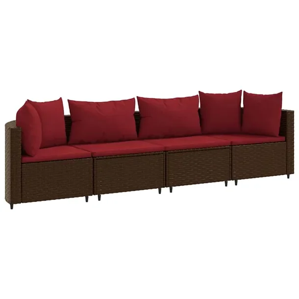 Zestaw mebli ogrodowych modułowych z brązowego rattanu PE, 63 x 63 x 57,5