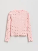 Bluzki dla dziewczynek - Reserved - Wzorzysta bluzka - różowy - miniaturka - grafika 1