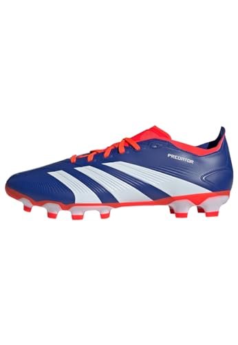 adidas Unisex Predator League Buty piłkarskie Multiground Buty do gry w ziemię, Lucid Blue Ftwr biały słoneczny czerwony, 40 EU