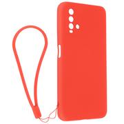 Etui i futerały do telefonów - Pokrowiec Xiaomi Redmi 9T Silikonowy żel półsztywny z uchwytem czerwony - miniaturka - grafika 1