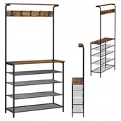 Szafki na buty - Wieszak stojący 183cm Na Ubrania Płaszcze Kurtki 4 Półki Na Buty Loft - miniaturka - grafika 1