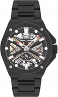 Zegarki męskie - Zegarek męski SLAZENGER SL.09.2264.1.05 czarny fashion skeleton - miniaturka - grafika 1