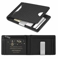 Portfele - Smart portfel skórzany z grawerem w kolorze czarnym dla męża - Karbonowy - miniaturka - grafika 1