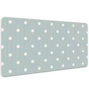 Mata ochronna z nadrukiem Białe groszki 100x50 cm, Dywanomat - Podkładki na biurko - miniaturka - grafika 1