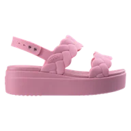 Sandały damskie - Damskie Sandały CROCS BROOKLYN WOVEN UPPER LW 209977-6XX – Różowy - miniaturka - grafika 1