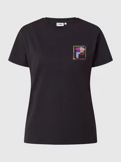 Koszulki i topy damskie - T-shirt z nadrukiem z logo - grafika 1