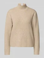 Swetry damskie - Sweter z dzianiny ze stójką i obniżonymi ramionami - miniaturka - grafika 1