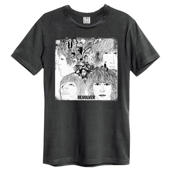 The Beatles: Beatles Revolver Amplified Vintage Charcoal Large T Shirt