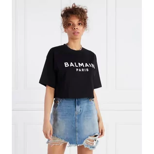 Koszulki i topy damskie - Balmain T-shirt CROPPED | Regular Fit - grafika 1