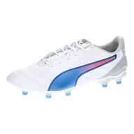Piłka nożna - PUMA Unisex King Pro Fg/Ag buty piłkarskie, Puma Biały, niebieski, płaski, jasnoszary, 40 EU - miniaturka - grafika 1