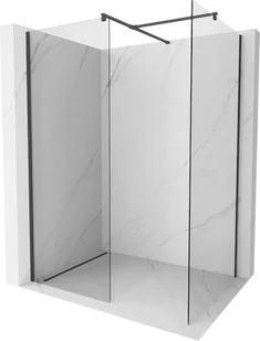 Mexen Kioto ścianka prysznicowa Walk-in 160 x 105 cm, transparent, czarna - 800-160-202-70-00-105 - Ścianki i drzwi prysznicowe - miniaturka - grafika 1