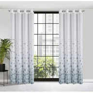 Zasłony - Zasłona ANDREA 140 x 250 cm przelotki biało-turkusowy - miniaturka - grafika 1