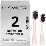 Końcówki do szczoteczek elektrycznych - 2 GŁÓWKI KOŃCÓWKI DO SZCZOTECZKI SONICZNEJ U-SMILER MEDIUM REGULARNE - miniaturka - grafika 1