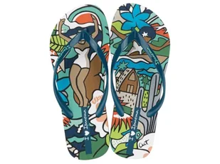 IPANEMA Graffiti IV Fem, japonki damskie, niebieski/zielone, 40 EU, Niebieski zielony, 40 EU - Klapki i japonki damskie - miniaturka - grafika 1