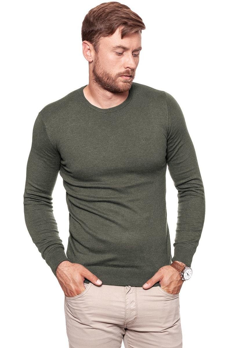 Wrangler, Sweter męski, Crew Knit Dusty Olive W85672P45, rozmiar XXL