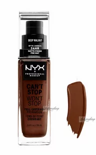 NYX Professional Makeup - CAN''T STOP WON''T STOP - FULL COVERAGE FOUNDATION - Podkład do twarzy - DEEP WALNUT - Podkłady do twarzy NYX Professional Makeup - CAN''T STOP WON''T STOP - FULL COVERAGE FOUNDATION - Podkład do twarzy - DEEP WALNUT - Podkłady do twarzy - miniaturka - grafika 1