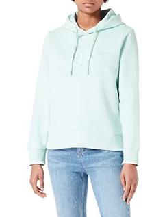 Swetry damskie - GANT Damska bluza z kapturem Tonal Archive Shield Hoodie sweter z kapturem, zielony Minty Green, standard, Minty Green, S - grafika 1