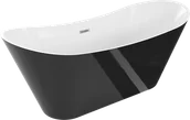 Wanny - Mexen Celia wanna wolnostojąca 170 x 75 cm, biała/czarna, przelew chrom - 52331707575-01 - miniaturka - grafika 1