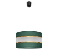 Lampy sufitowe - Żyrandol na lince HELEN 1xE27/60W/230V śr. 35 cm zielony/złoty - miniaturka - grafika 1