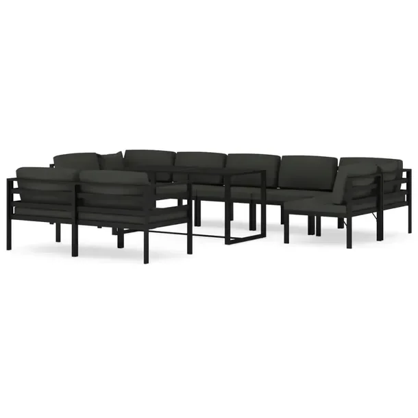 Aluminiowy zestaw wypoczynkowy do ogrodu antracytowy, modułowy 120x60 cm