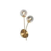 Lampy ścienne - QAZQA Kinkiet art deco złoty przydymione szkło 2-źródła światła - Athens - miniaturka - grafika 1