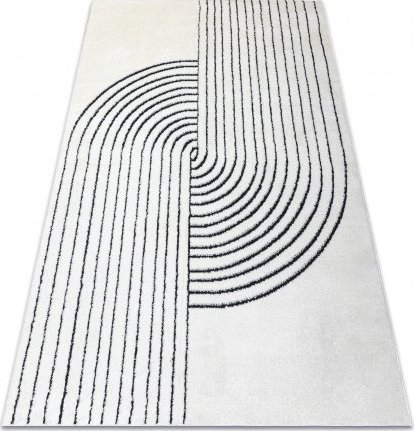 Dywany Łuszczów Dywan MODE 8587 geometryczny krem / czarny, 140x190 cm