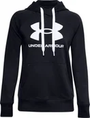 Bluzy damskie - Under Armour Bluza damska Rival Fleece Logo Hoodie Czarna r. XL - miniaturka - grafika 1