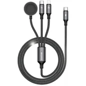 Kable USB - Kabel USB Typ-C/Lightning/Watch AWEI W23 1.2 m Czarny - miniaturka - grafika 1