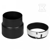 Kominy i akcesoria - Zestaw do komina ceramicznego czarny przyłącze paliwa stałe DN 200/160 - miniaturka - grafika 1