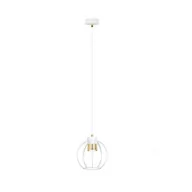Lampy sufitowe - Ajax lampa wisząca 1-punktowa biała/złota 1224/1 - miniaturka - grafika 1