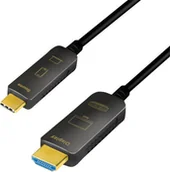 Kable - LogiLink Kabel USB USB-C - HDMI 10 m Czarny 546122 - miniaturka - grafika 1