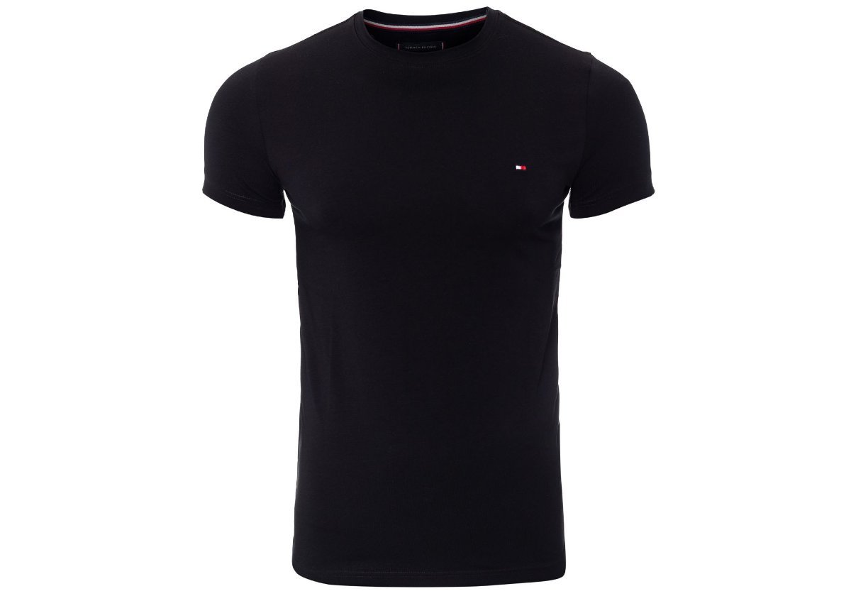 TOMMY HILFIGER KOSZULKA T-SHIRT CORE STRETCH SLIM CNECK TEE BLACK 0867896625 083 - Rozmiar: M