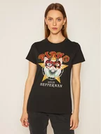 Koszulki i topy damskie - Pinko T-Shirt LUCIA HEFFERNAN Mercoledi AI 20-21 PHEFF 1N12TL Y6LC Czarny Slim Fit - miniaturka - grafika 1