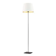 Lampy stojące - Czarna lampa podłogowa do sypialni PALERMO GOLD z białym abażurem ze złotym wnętrzem - miniaturka - grafika 1