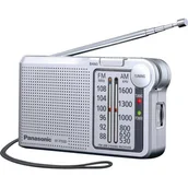 Radioodtwarzacze - Panasonic RF-p150deg-S futerał na radio z paskiem do noszenia na ramieniu, działa na baterie Srebrny RF-P150DEG-S - miniaturka - grafika 1