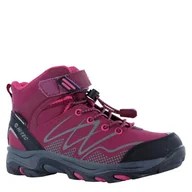 Buty dla dziewczynek - Hi-Tec Dziewczęce buty trekkingowe Blackout Mid Wp JRG, różowy, 34 EU - miniaturka - grafika 1