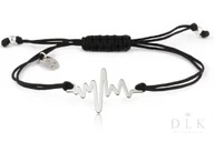 Bransoletki - Bransoletka "Czarny Sznurek Ze Srebrną Linią Życia" - miniaturka - grafika 1