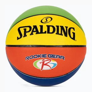 Piłka do koszykówki Spalding Rookie Gear Leather multicolor rozmiar 5 - Koszykówka - miniaturka - grafika 1
