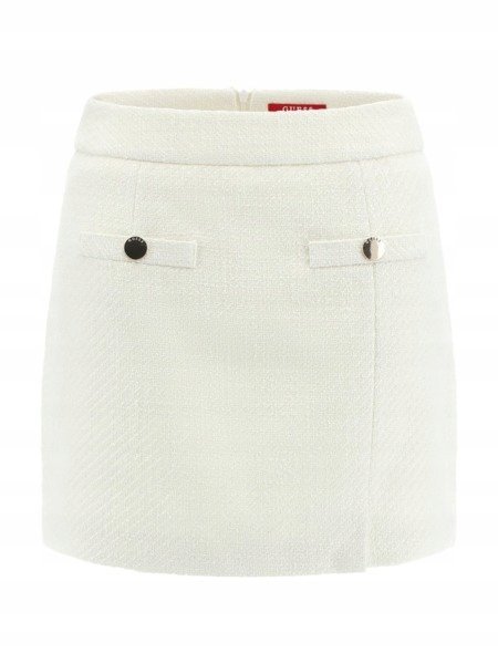 GUESS ECRU MINI SPÓDNICA PROSTA Z GUZIKAMI ELEGANCKA M GŁA