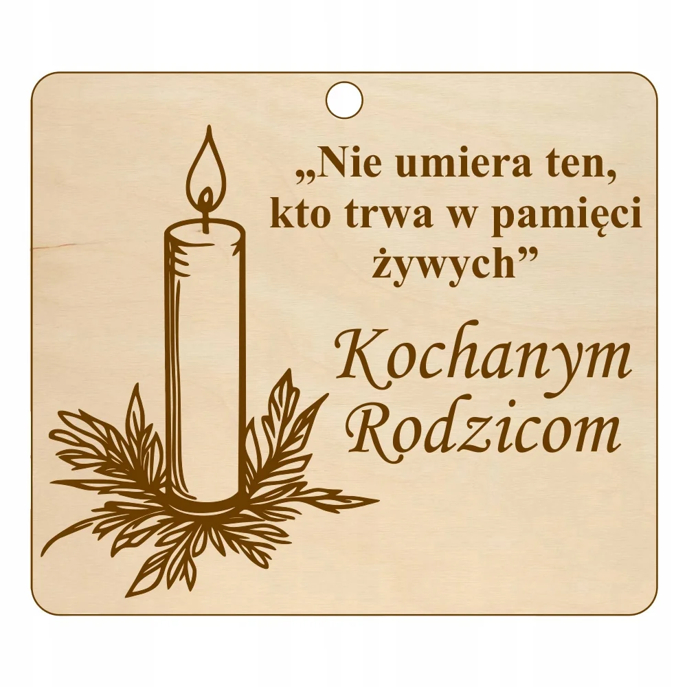 DREWNIANA ZAWIESZKA NA ZNICZ DLA MAMY TATY BABCI CIOCI WUJKA