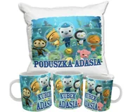 Gadżety dla niej i dla niego - ZESTAW PODUSZKA + KUBEK Prezent OKTONAUCI BAJKA + IMIĘ 13 - miniaturka - grafika 1