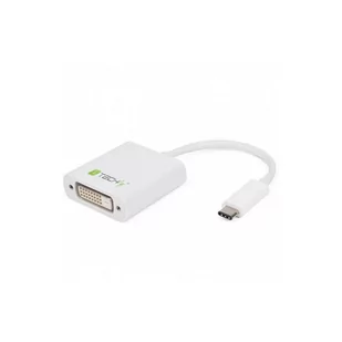 Techly Adapter USB USB-C na DVI Biały 020386 - Części i akcesoria do laptopów - miniaturka - grafika 1