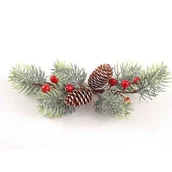 Ozdoby bożonarodzeniowe - Stroik z szyszkami i jarzębiną 29 cm - miniaturka - grafika 1