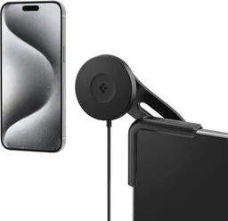 Spigen Uchwyt samochodowy TapLock Wireless Car Charger 15W do Tesla Model 3/X/S/Y/Cybertruck z Qi2/MagSafe, czarny - Uchwyty samochodowe do telefonów - miniaturka - grafika 1