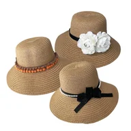 Zabawki kreatywne - Słomkowy kapelusz dla dorosłych DIY - kolor kawowy - miniaturka - grafika 1