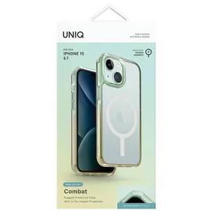 UNIQ etui Combat Duo iPhone 15 6.1" Magclick Charging zielono-żółty/sea green-soft yellow - Etui i futerały do telefonów - miniaturka - grafika 2
